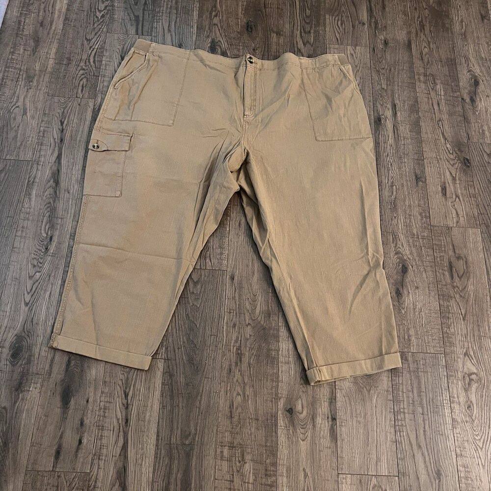 NWT Sonoma Women’s Cargo Pants 30W Khaki Capri‎ Utility